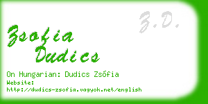 zsofia dudics business card