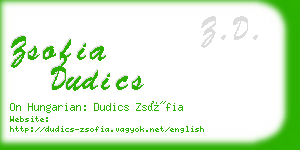 zsofia dudics business card